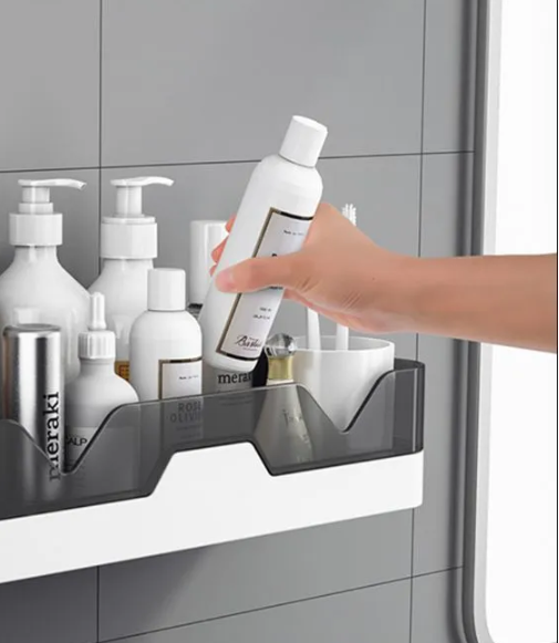 Полка - органайзер для ванной комнаты, туалета, кухни Multifuncshional Shelf / Полочка без сверления навесная